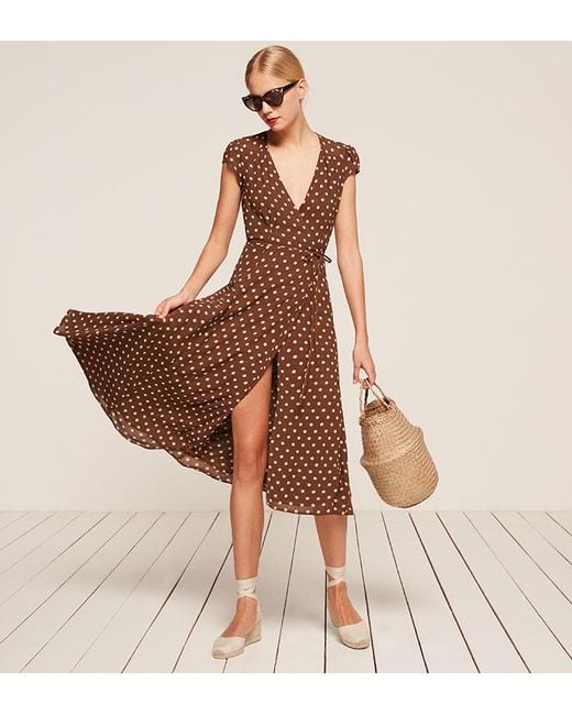 Reformation Carina Dress in Brown | Lyst