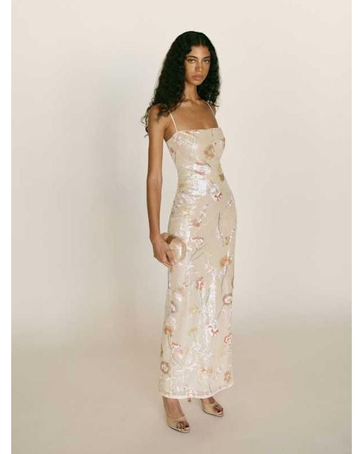 Reformation Natural Frankie Dress Sequin 0
