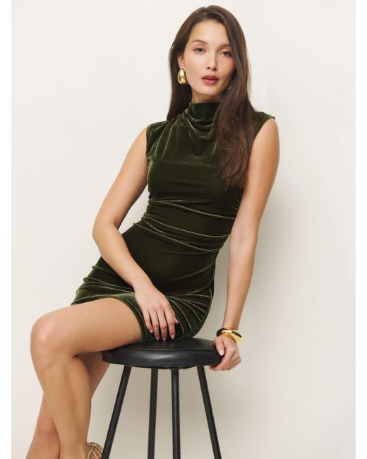 Reformation Alden Knit Dress in Brown | Lyst