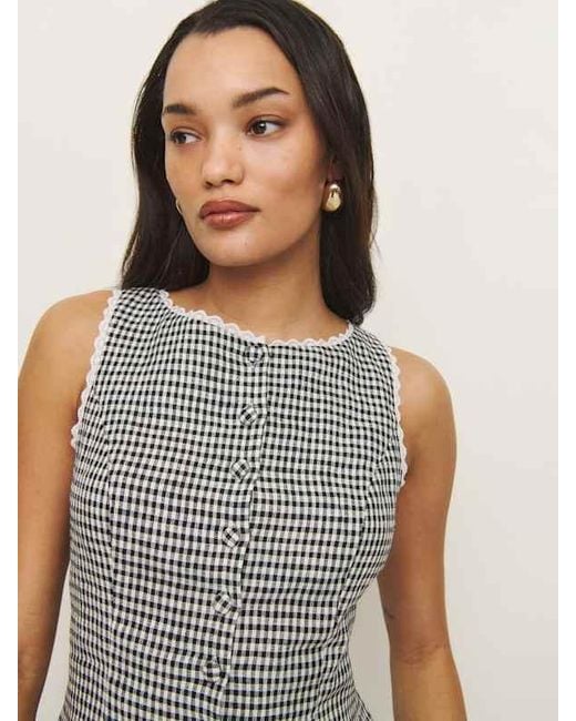 Reformation Gray Amela Linen Top 0