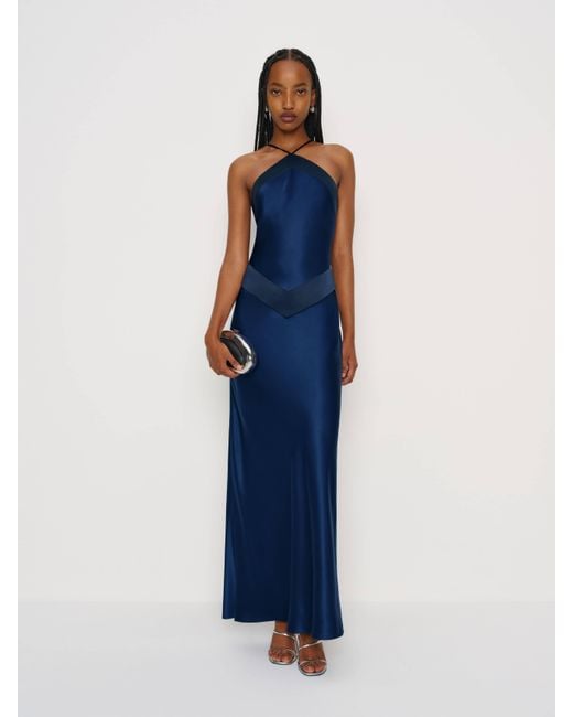 blue reformation dress Tuckernuck Blue Satin Mountbatten Cape Blue / XL/XXL main image 0