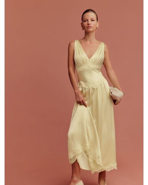 Reformation Natural Petites Stasia Silk Dress