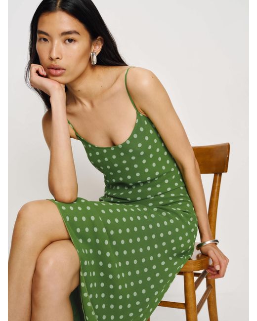 Reformation Women's Green Emerick Dress - benaras.co