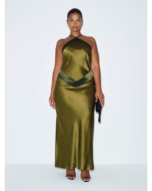Reformation Green Jillian Silk Dress Es 14
