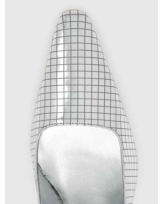 Reformation White Nour Heeled Slingback Metallic Disco 6