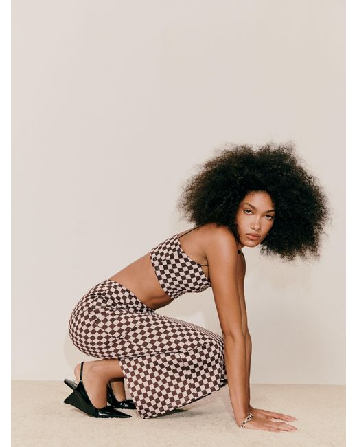 Reformation Callista Knit Two Piece in Brown Check (Brown) Lyst