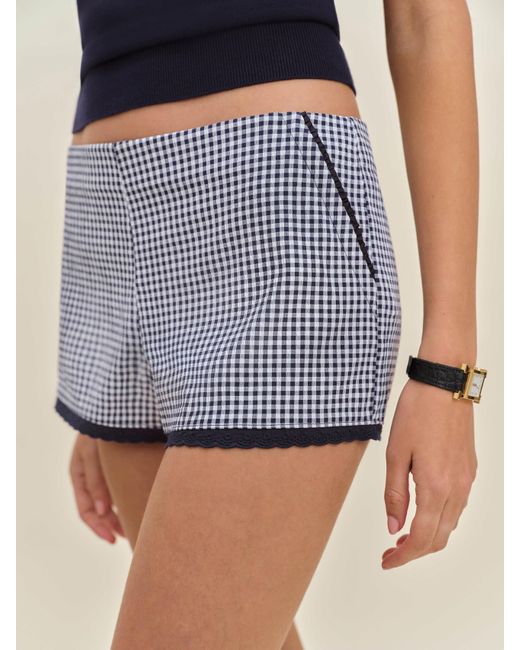 Reformation Blue June Low Rise Short