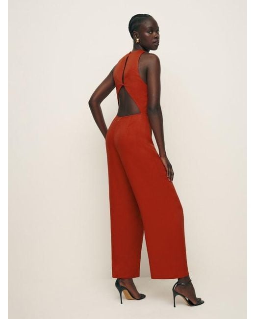 Reformation Red Lucia Jumpsuit