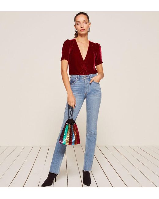 Reformation Red Fiona Top
