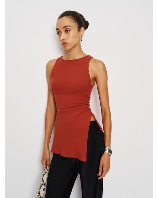 Reformation White Walker Knit Top