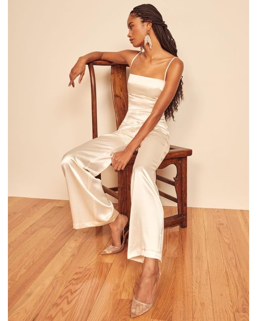 Reformation White Stormy Jumpsuit