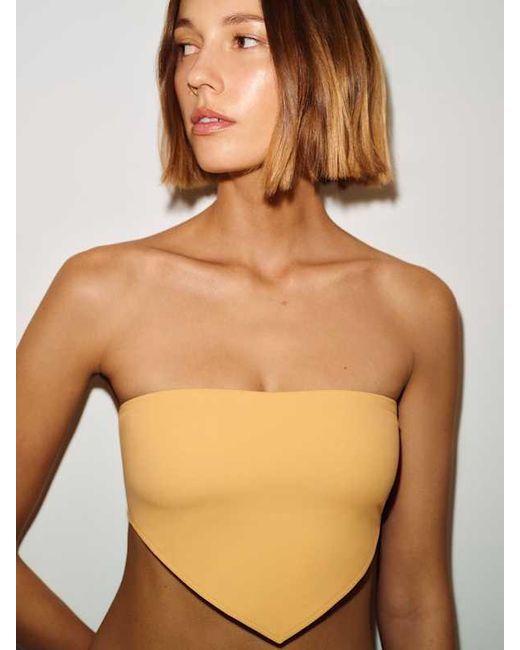 Reformation White Amalfi Bikini Top