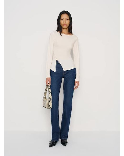 Reformation White Nicola Knit Top