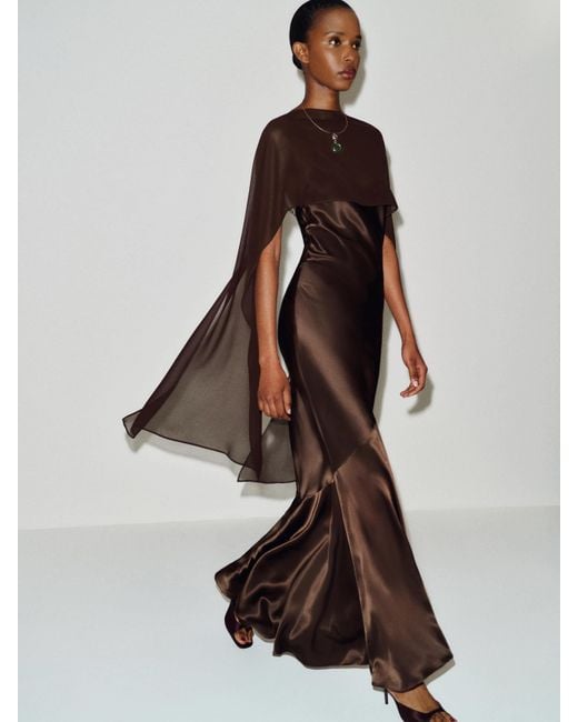 brown reformation dress Lune Silk Black Bean Mesh Sleeveless Maxi The Closet New York pretty dress is cut from a feel Women's Reformation Dresses | Nordstrom