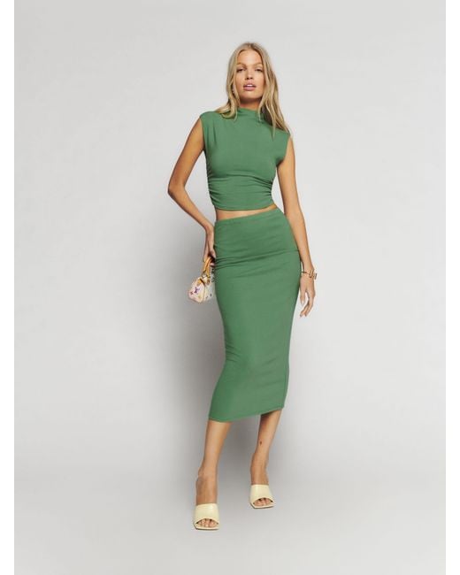 Reformation Green Foster Knit Two Piece