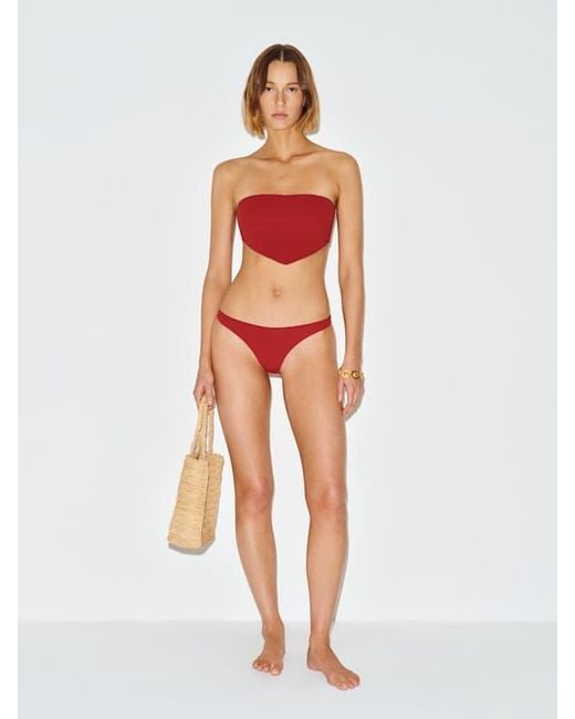Reformation Red Amalfi Bikini Top