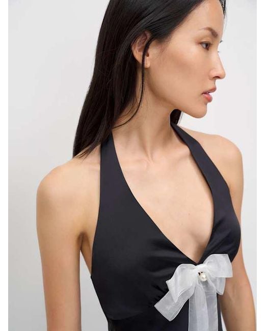 Reformation Black Clarissa Silk Top 0