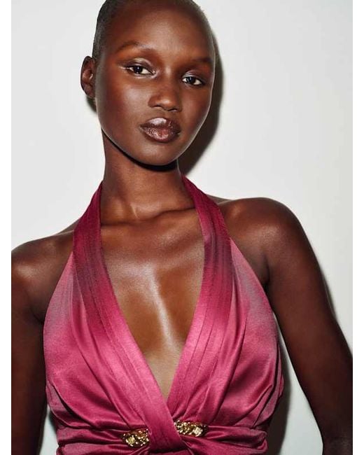 Reformation Red Vintage Roberto Cavalli Serpent Dress