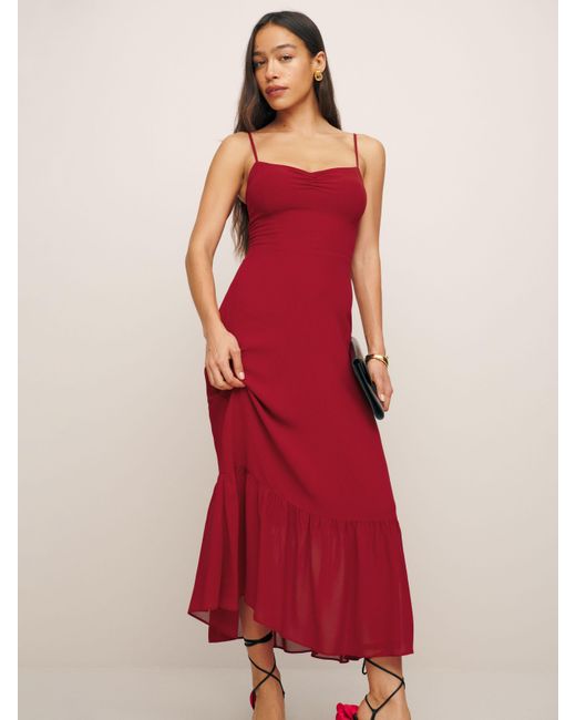 Reformation Red Emersyn Dress