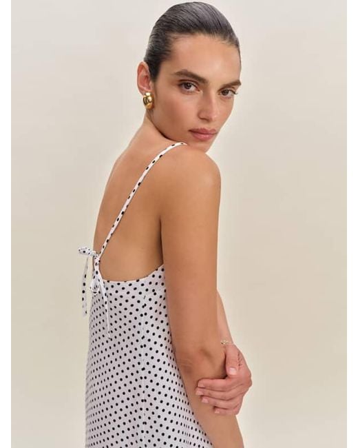 Reformation White Aubree Linen Dress