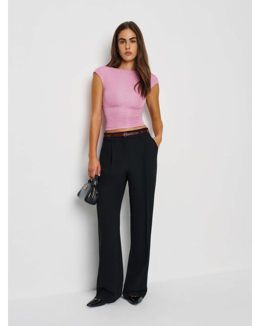 Reformation Pink Darra Knit Top