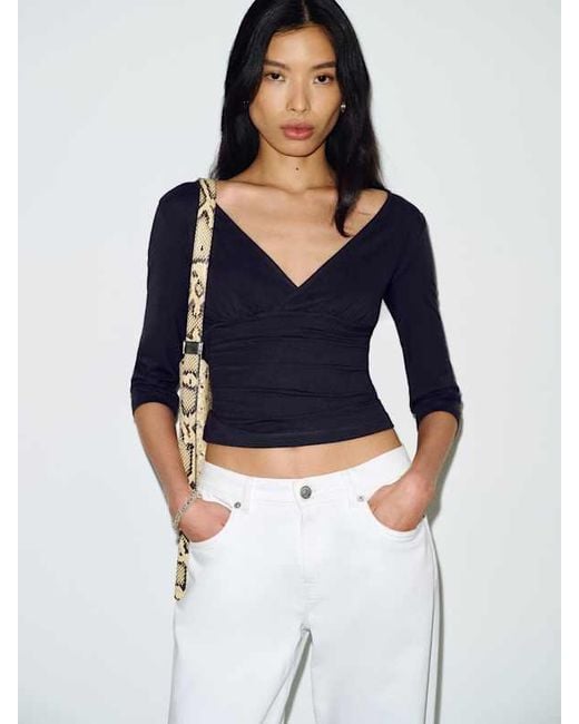 Reformation White Aylani Knit Top