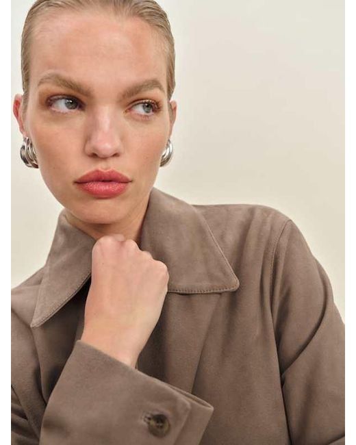 Reformation Brown Veda Nell Suede Jacket