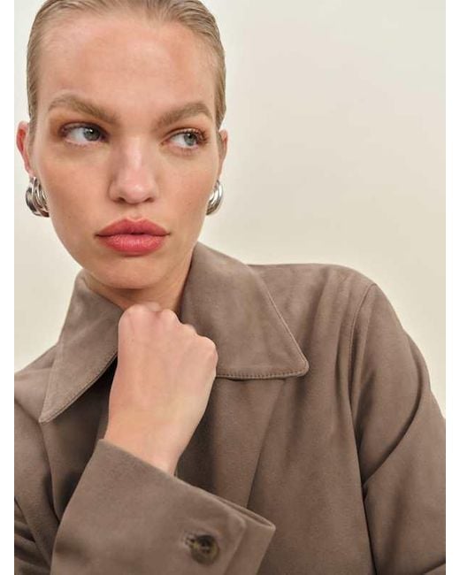 Reformation Brown Veda Nell Suede Jacket