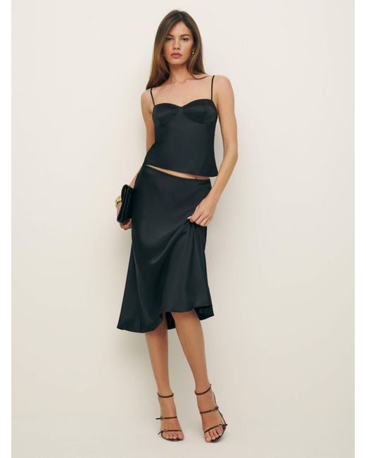 Reformation Blue Sia Silk Two Piece
