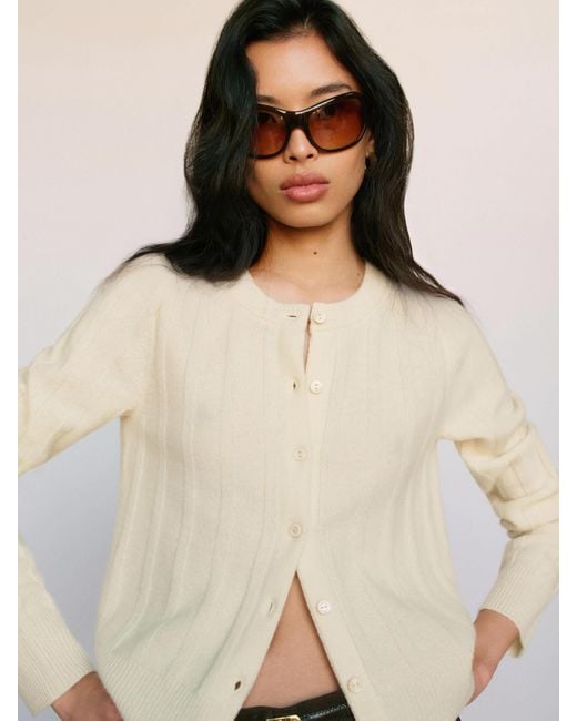 Reformation Natural Hannah Regenerative Wool Cardigan
