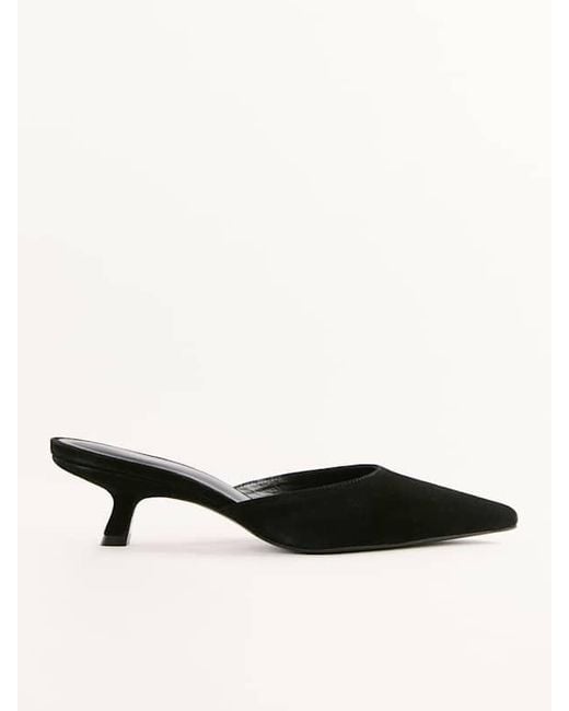 Reformation Blue Wilda Kitten Mule Suede 5