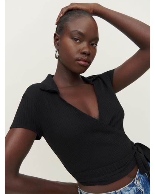 Reformation Sidra Knit Top in Black Lyst