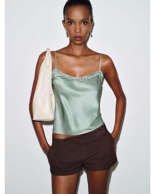 Reformation White Kristen Silk Top
