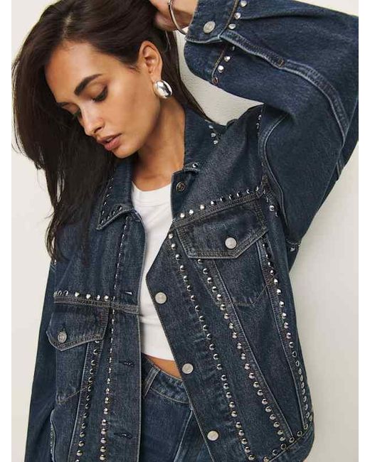 Reformation Blue Brooks Oversized Denim Jacket