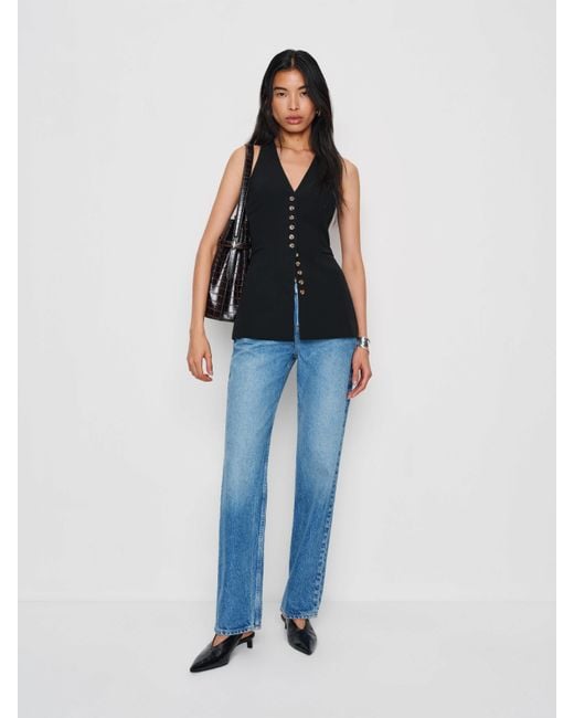 Reformation Blue Rowe Vest