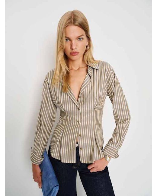 Reformation Blue Becker Shirt 0