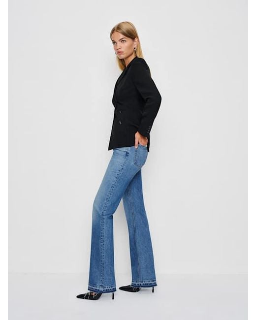Reformation Blue Sharon Stretch Mid Rise Bootcut Jeans Denim
