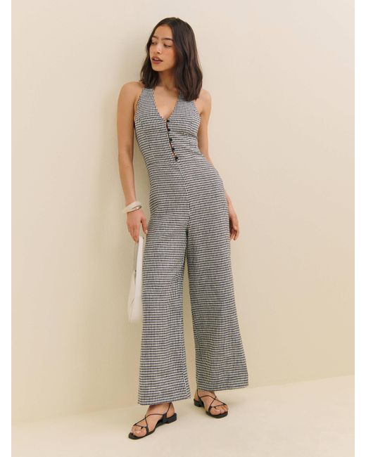 Reformation Natural Sofia Linen Jumpsuit