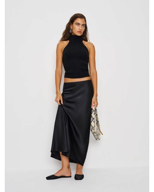 Reformation Natural Layla Silk Skirt 0