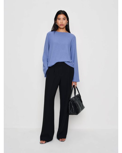 Reformation Blue Eternity Knit Top Neptune
