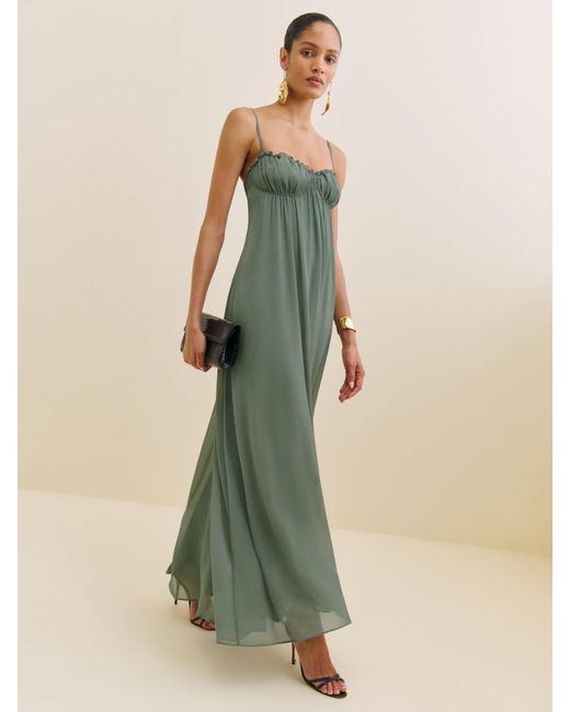 Reformation Green Cebba Dress 4