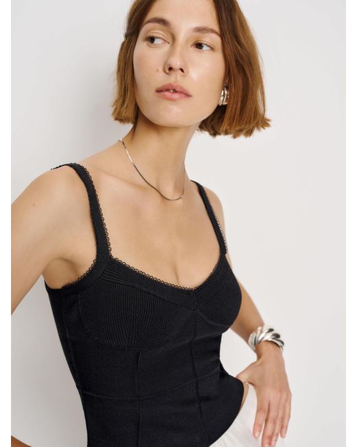 Reformation Black Waverly Sweater Tank Top