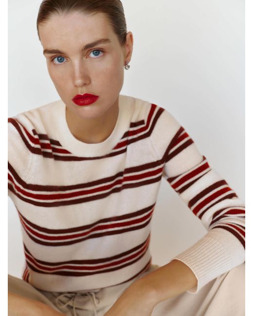 Reformation White Nikki Cashmere Crew Sweater