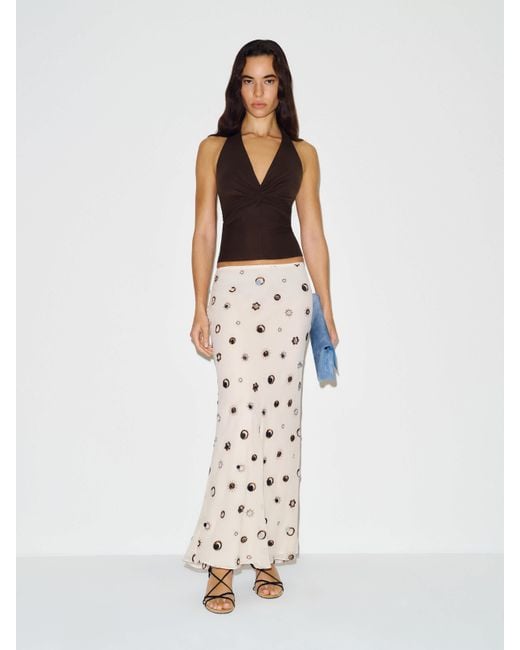 Reformation White Sydney Knit Top
