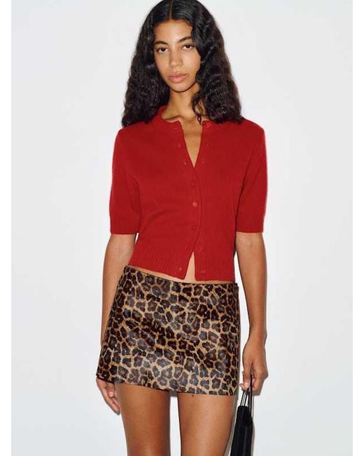 Reformation Red Maude Cashmere Cardigan