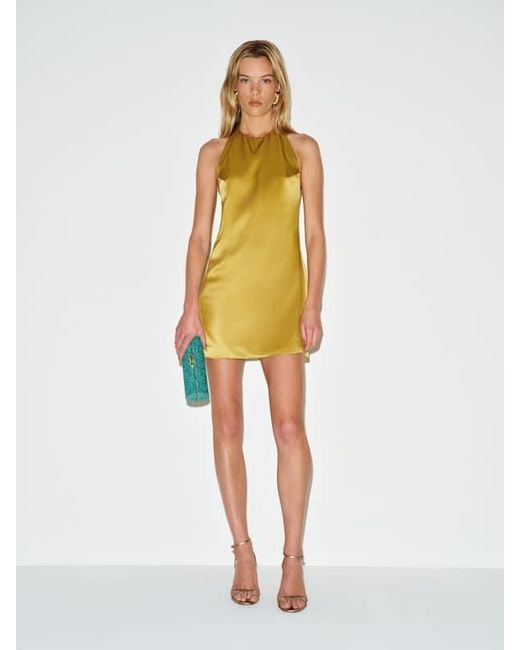Reformation Yellow Avielle Silk Dress