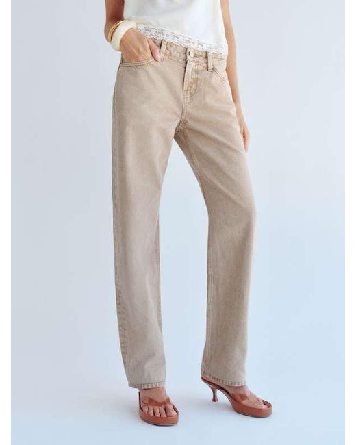 Reformation Natural Charlee Low Rise Straight Leg Jeans Denim