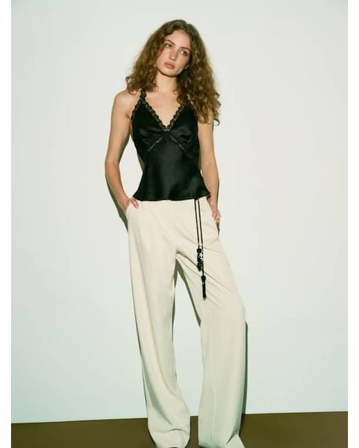 Reformation Black Monica Silk Top