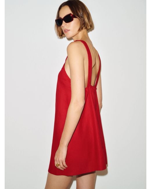 Reformation Red Luella Linen Dress