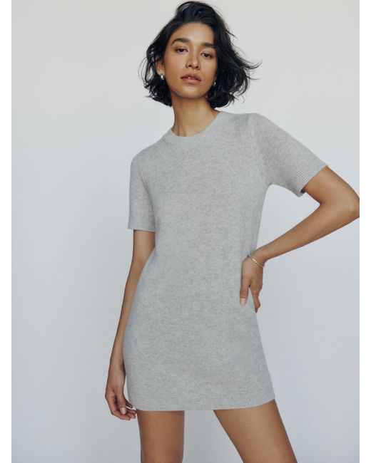 Reformation Gray Bell Cashmere Mini Dress